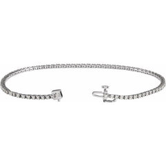 14K White Gold 1 CTW Natural Diamond Line 7 1/4" Bracelet