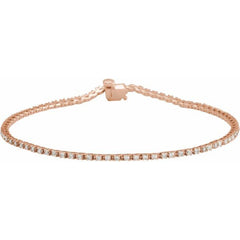 14K Rose Gold 1 CTW Natural Diamond Line 7 1/4" Bracelet
