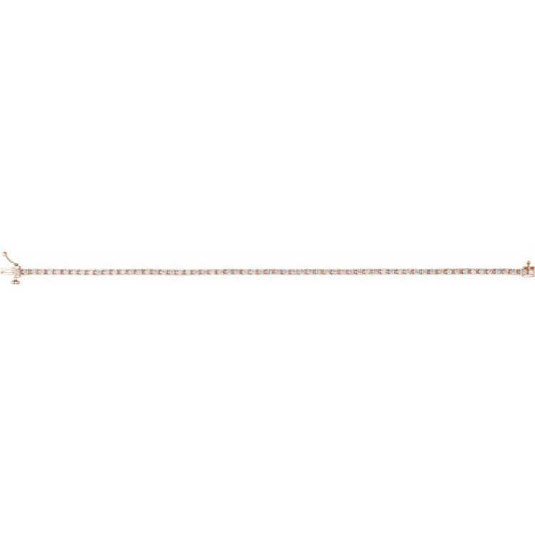 14K Rose Gold 2 CTW Natural Diamond Line 7 1/4" Bracelet