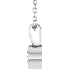 Platinum 1/4 CT Natural Diamond Bezel-Set Solitaire 16-18" Necklace