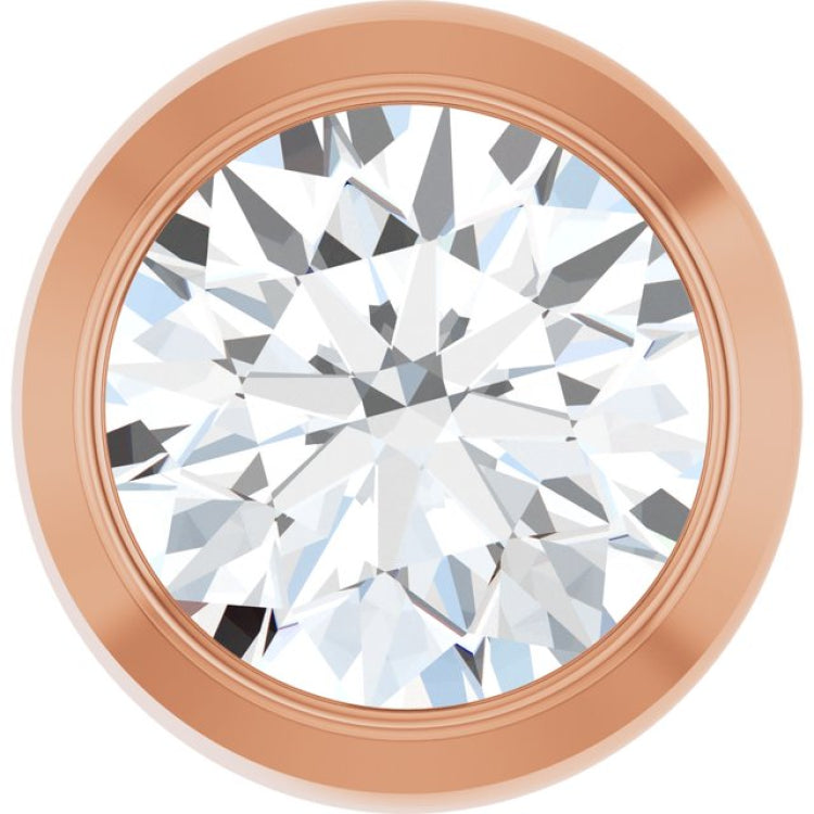 14K Rose Gold 1/3 CT Natural Diamond Slide Pendant