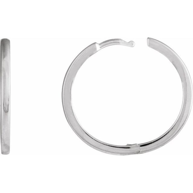 Sterling Silver Hinged 20 mm Hoop Earrings
