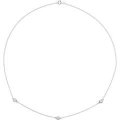14K White Gold 1/3 CTW Lab-Grown Diamond 3-Station 18" Necklace
