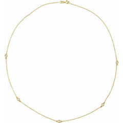 14K Yellow Gold 1 CTW Lab-Grown Diamond 5-Station 18" Necklace