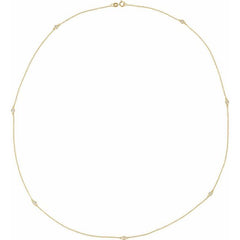 14K Yellow Gold 1/3 CTW Lab-Grown Diamond 7-Station 24" Necklace