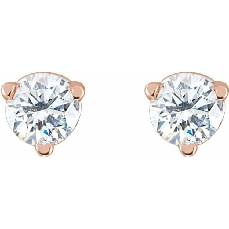 14K Rose Gold 1/5 CTW Natural Diamond Earrings