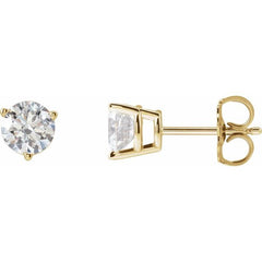 14K Yellow Gold 1 CTW Natural Diamond Earrings