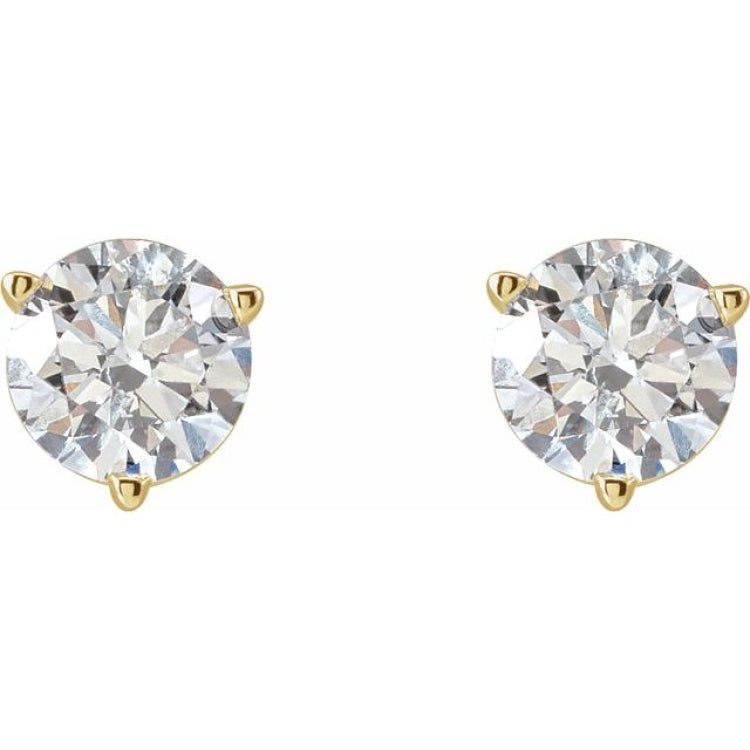 14K Yellow Gold 1 CTW Natural Diamond Earrings