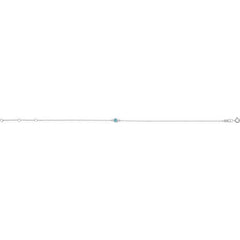 Sterling Silver Natural Blue Zircon Bezel-Set Solitaire 6 1/2-7 1/2" Bracelet