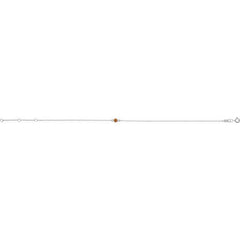 Sterling Silver Natural Citrine Bezel-Set Solitaire 6 1/2-7 1/2" Bracelet