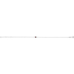 Platinum Natural Mozambique Garnet Bezel-Set Solitaire 6 1/2-7 1/2" Bracelet