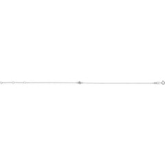Platinum Natural White Sapphire Bezel-Set Solitaire 6 1/2-7 1/2" Bracelet
