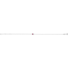 Platinum Natural Ruby Bezel-Set Solitaire 6 1/2-7 1/2" Bracelet