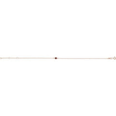 14K Rose Gold Natural Mozambique Garnet Bezel-Set Solitaire 6 1/2-7 1/2" Bracelet