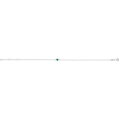 Platinum Lab-Grown Emerald Bezel-Set Solitaire 6 1/2-7 1/2" Bracelet