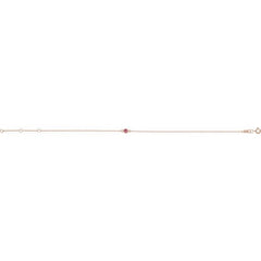 14K Rose Gold Natural Pink Tourmaline Bezel-Set Solitaire 6 1/2-7 1/2" Bracelet