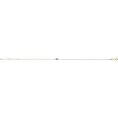 14K Yellow Gold Natural Blue Zircon Bezel-Set Solitaire 6 1/2-7 1/2" Bracelet