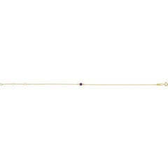 14K Yellow Gold Natural Amethyst Bezel-Set Solitaire 6 1/2-7 1/2" Bracelet