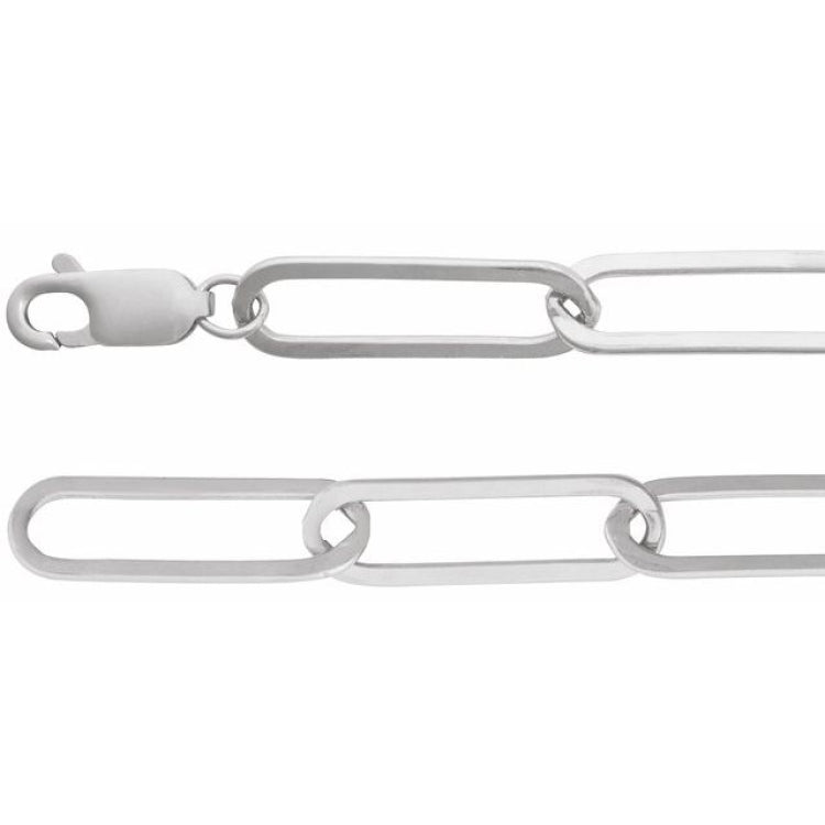 Sterling Silver 6.2 mm Paperclip-Style 7" Chain