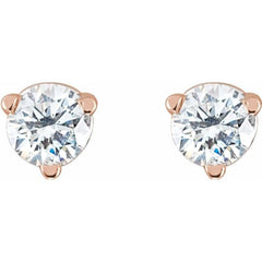 14K Rose Gold 1/8 CTW Natural Diamond Earrings