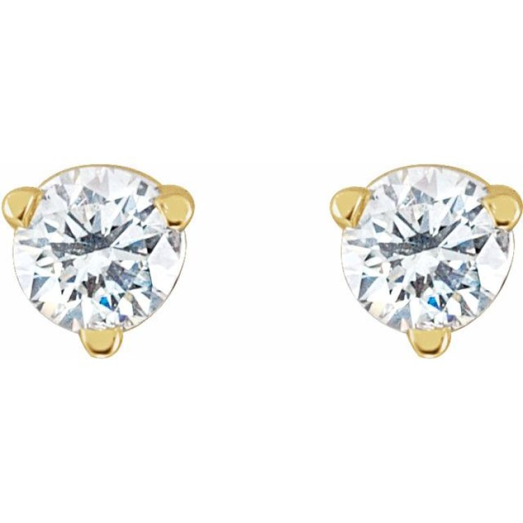 14K Yellow Gold 1/8 CTW Natural Diamond Earrings