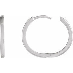 Platinum Hinged 18 mm Hoop Earrings