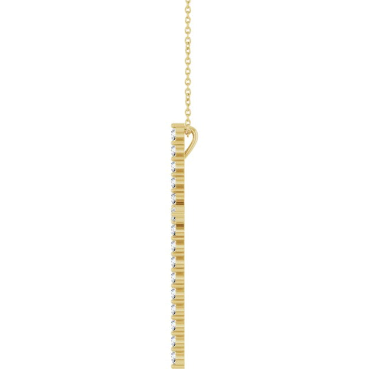 14K Yellow Gold 1 CTW Natural Diamond Cross 16-18" Necklace