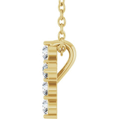 14K Yellow Gold 1/6 CTW Lab-Grown Diamond Cross 16-18" Necklace