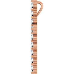 14K Rose Gold 3/4 CTW Lab-Grown Diamond Cross Pendant