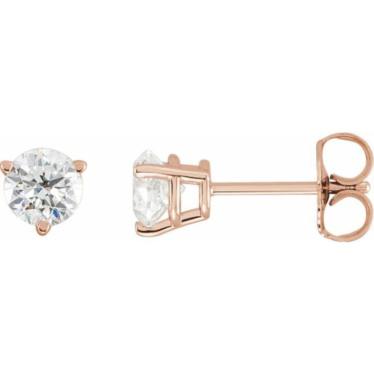 14K Rose Gold 3/4 CTW Lab-Grown Diamond Earrings