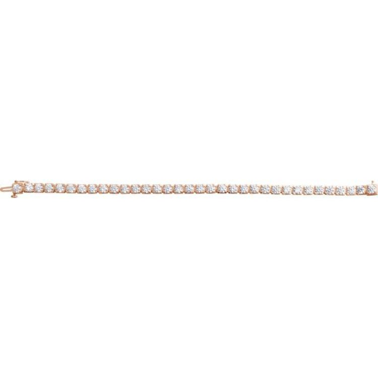 14K Rose Gold 10 CTW Lab-Grown Diamond Line 7 1/4" Bracelet