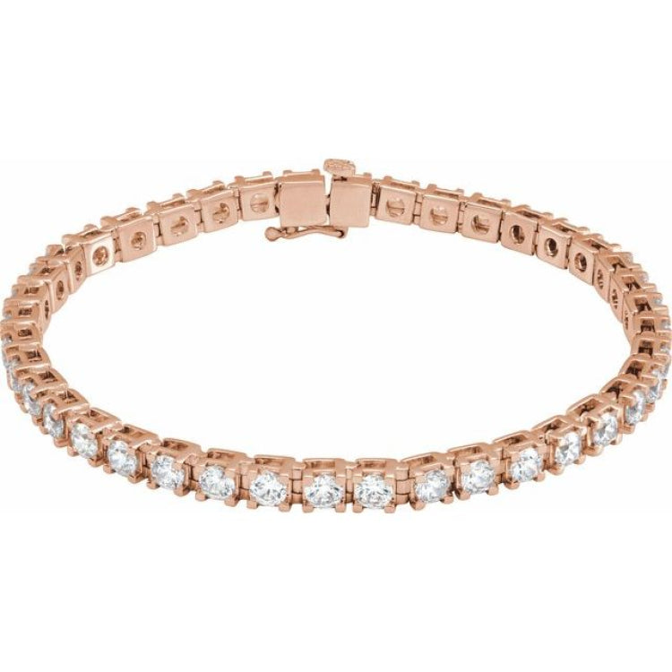 14K Rose Gold 6 CTW Lab-Grown Diamond Line 7 1/4" Bracelet