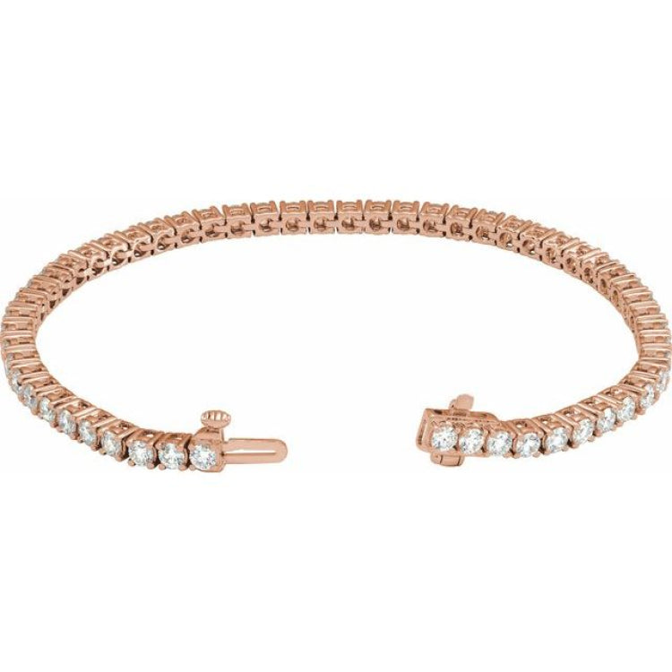 14K Rose Gold 5 CTW Lab-Grown Diamond Line 7" Bracelet
