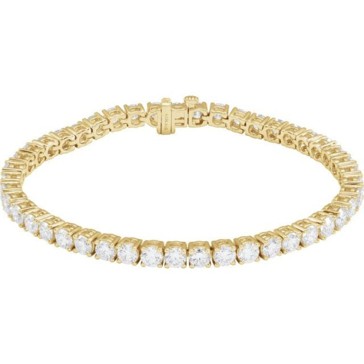 14K Yellow Gold 9 CTW Lab-Grown Diamond Line 7" Bracelet