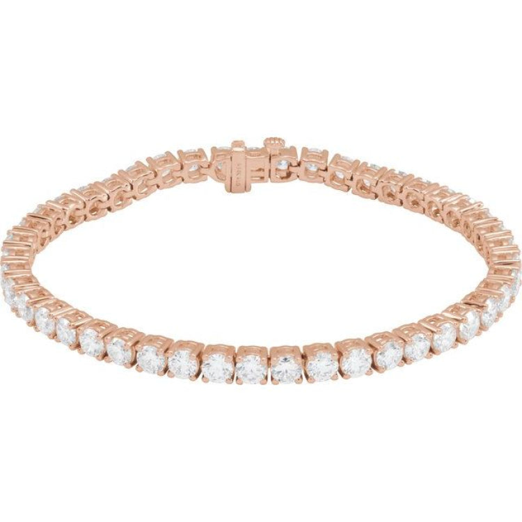 14K Rose Gold 9 CTW Lab-Grown Diamond Line 7" Bracelet