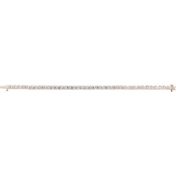 14K Rose Gold 10 CTW Lab-Grown Diamond Line 7" Bracelet