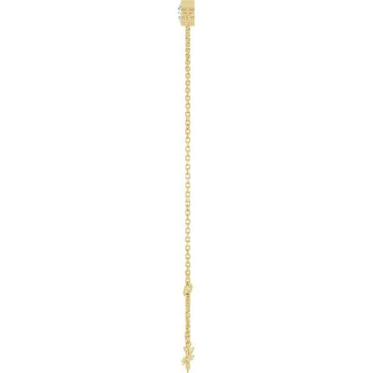 14K Yellow Gold Natural White Sapphire 6 1/2-7 1/2" Bracelet