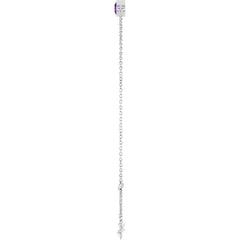 14K White Gold Natural Amethyst 6 1/2-7 1/2" Bracelet
