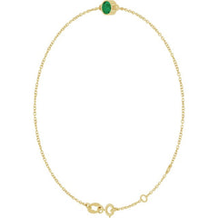 14K Yellow Gold Natural Emerald 6 1/2-7 1/2" Bracelet