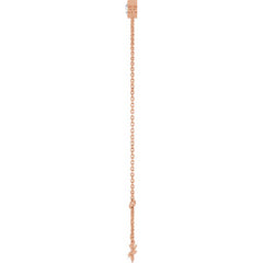 14K Rose Gold Natural White Sapphire 6 1/2-7 1/2" Bracelet