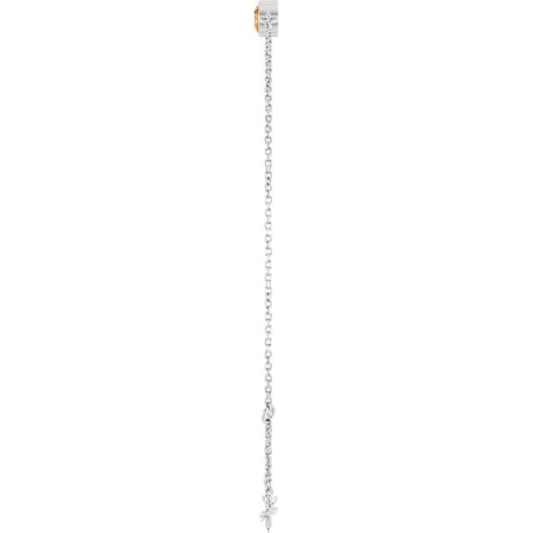 14K White Gold Natural Citrine 6 1/2-7 1/2" Bracelet