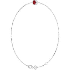 14K White Gold Natural Ruby 6 1/2-7 1/2" Bracelet