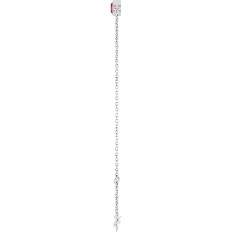 14K White Gold Natural Ruby 6 1/2-7 1/2" Bracelet