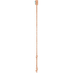 14K Rose Gold Natural Aquamarine 6 1/2-7 1/2" Bracelet