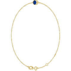 14K Yellow Gold Natural Blue Sapphire 6 1/2-7 1/2" Bracelet