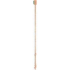 14K Rose Gold Lab-Grown Emerald 6 1/2-7 1/2" Bracelet