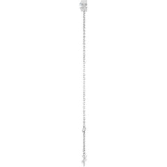 14K White Gold Natural White Sapphire 6 1/2-7 1/2" Bracelet