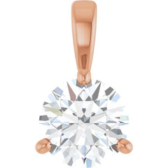 14K Rose Gold 3/4 CT Lab-Grown Diamond Pendant