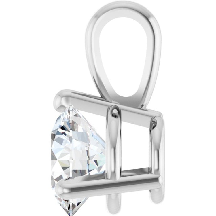 Sterling Silver 3/4 CT Lab-Grown Diamond Pendant