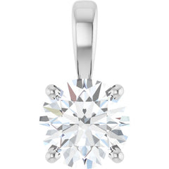14K White Gold 3/4 CT Lab-Grown Diamond Pendant
